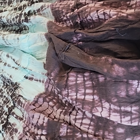 Tiered Gauzy Tie-Dyed Bohemian Hippy Full Maxi Lined Skirt M/L - Picture 5 of 9